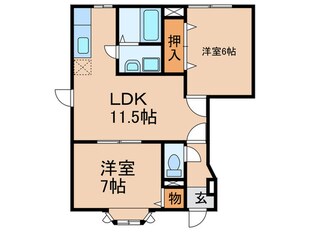 メ－プルタウンＡの物件間取画像